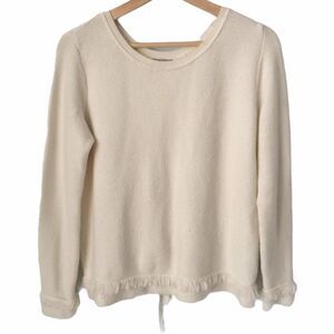Olivia & Warren Fringed Bow Back Sweater in Small